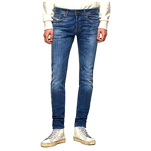 Diesel Pantalone Sleenker Uomo, Skinny, Denim, Stretch, Blu Medio