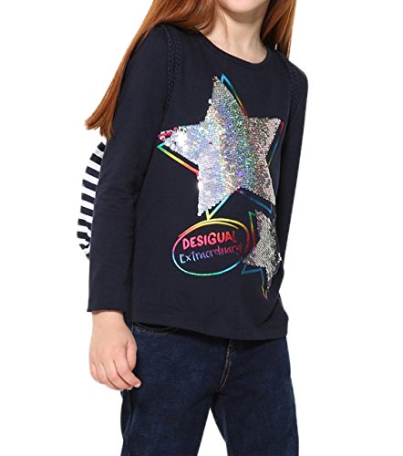 Desigual T-Shirt Manica Lunga Bambina TS Emily 17WGTK62 3/4 Blu