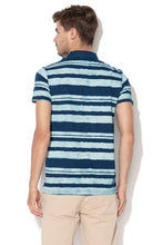 Carica l&#39;immagine nel visualizzatore di Gallery, Desigual Polo Hector Polo Uomo a Righe pennellate Base Blu
