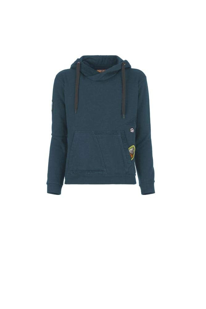 E9 B Neon Deep Blue Felpa Invernale Bambino con Cappuccio Blu
