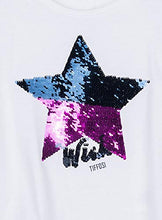 Carica l&#39;immagine nel visualizzatore di Gallery, Tiffosi Kaylee 10023510 Maglia T-Shirt Bambina Leggera Manica Lunga in Cotone Bianca con Stella Paillettes
