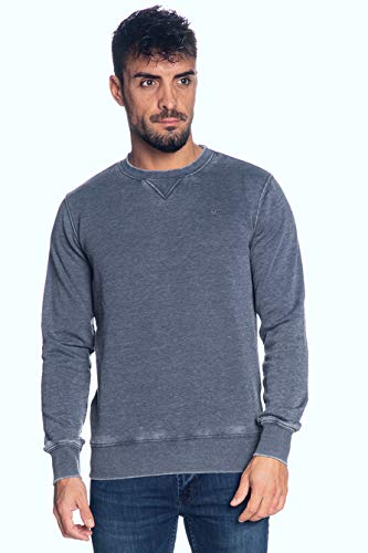 Fifty Four Felpa Girocollo Uomo Blu Indigo delavè
