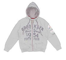 Carica l&#39;immagine nel visualizzatore di Gallery, Fifty Four Magog T286 Felpa Bambino con Zip e Cappuccio Brooklin New York Grigio Melange
