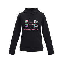 Carica l&#39;immagine nel visualizzatore di Gallery, Under Armour Girls&#39; Standard Rival Fleece Big Logo Hoodie, (001) Black / / Pink Punk, Youth X-Large
