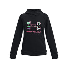 Carica l&#39;immagine nel visualizzatore di Gallery, Under Armour Girls&#39; Standard Rival Fleece Big Logo Hoodie, (001) Black / / Pink Punk, Youth X-Small
