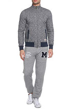 Carica l&#39;immagine nel visualizzatore di Gallery, Franklin &amp; Marshall Felpa Uomo in Cotone garzato, Senza Cappuccio, Zip Intera, Blu Melange, Taglia XXL
