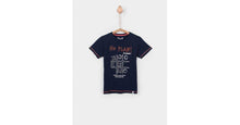 Carica l&#39;immagine nel visualizzatore di Gallery, Tiffosi Malik 10027485 T-Shirt Bambino Blu No Plans Tris con Applicazioni
