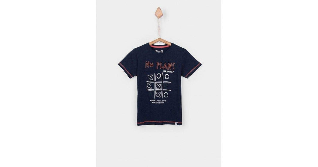Tiffosi Malik 10027485 T-Shirt Bambino Blu No Plans Tris con Applicazioni
