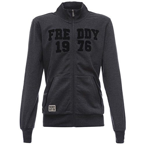 FREDDY FELPA UOMO GRIGIO MELANGE, COTONE, ZIP