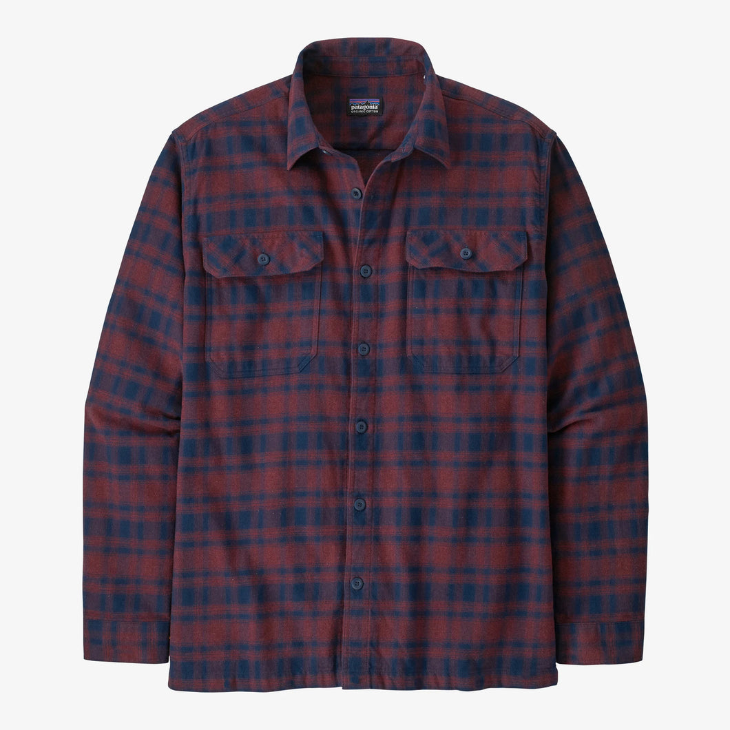 Patagonia Men's Long-Sleeved Organic Cotton Midweight Fjord Flannel Shirt Camicia pesante uomo Red Blue