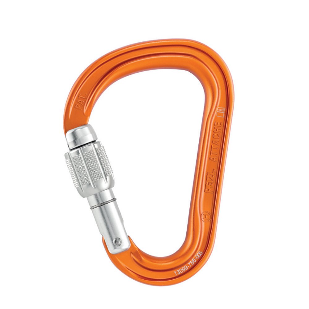 PETZL - Moschettone Screw-Lock ATTACHE - Unisex, Arancione, Taglia Unica