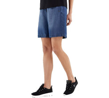 Carica l&#39;immagine nel visualizzatore di Gallery, FREDDY - Bermuda Fondo Ampio in Fibra Vegetale con Effetto Denim
