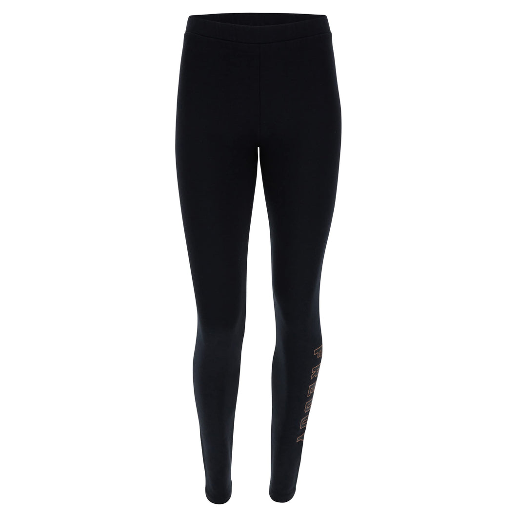 FREDDY - Leggings in Felpa Garzata Elasticizzata con Logo Glitter