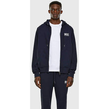 Carica l&#39;immagine nel visualizzatore di Gallery, Diesel 00SAV1S-GIRK-HOOD-ZIP-LOGO Felpa da Uomo Zip e Cappuccio Logo Dietro Blu (M)
