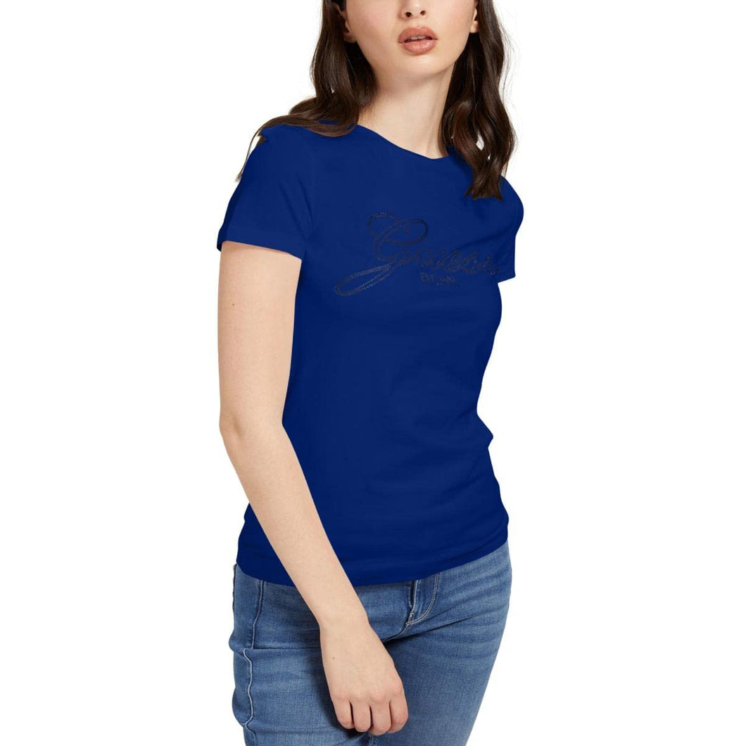 Guess Jeans T-Shirt Manica Corta Donna Blu Scuro