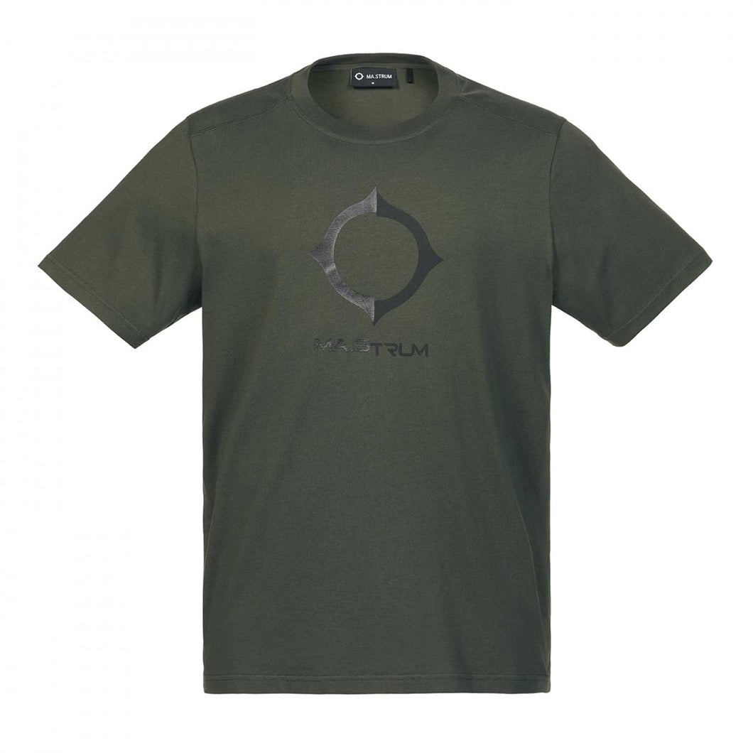 MA.Strum SS Distort Logo Tee T-Shirt Manica Corta da Uomo - Verde Oil Slick
