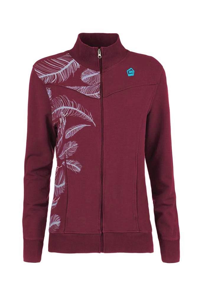 E9 Enove - Erica - Felpa in Cotone Donna con Zip e Senza Cappuccio Magenta