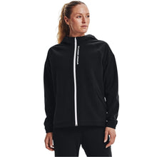 Carica l&#39;immagine nel visualizzatore di Gallery, Under Armour Felpa con cappuccio da donna a maniche lunghe con zip intera nera 8, Nero , 40

