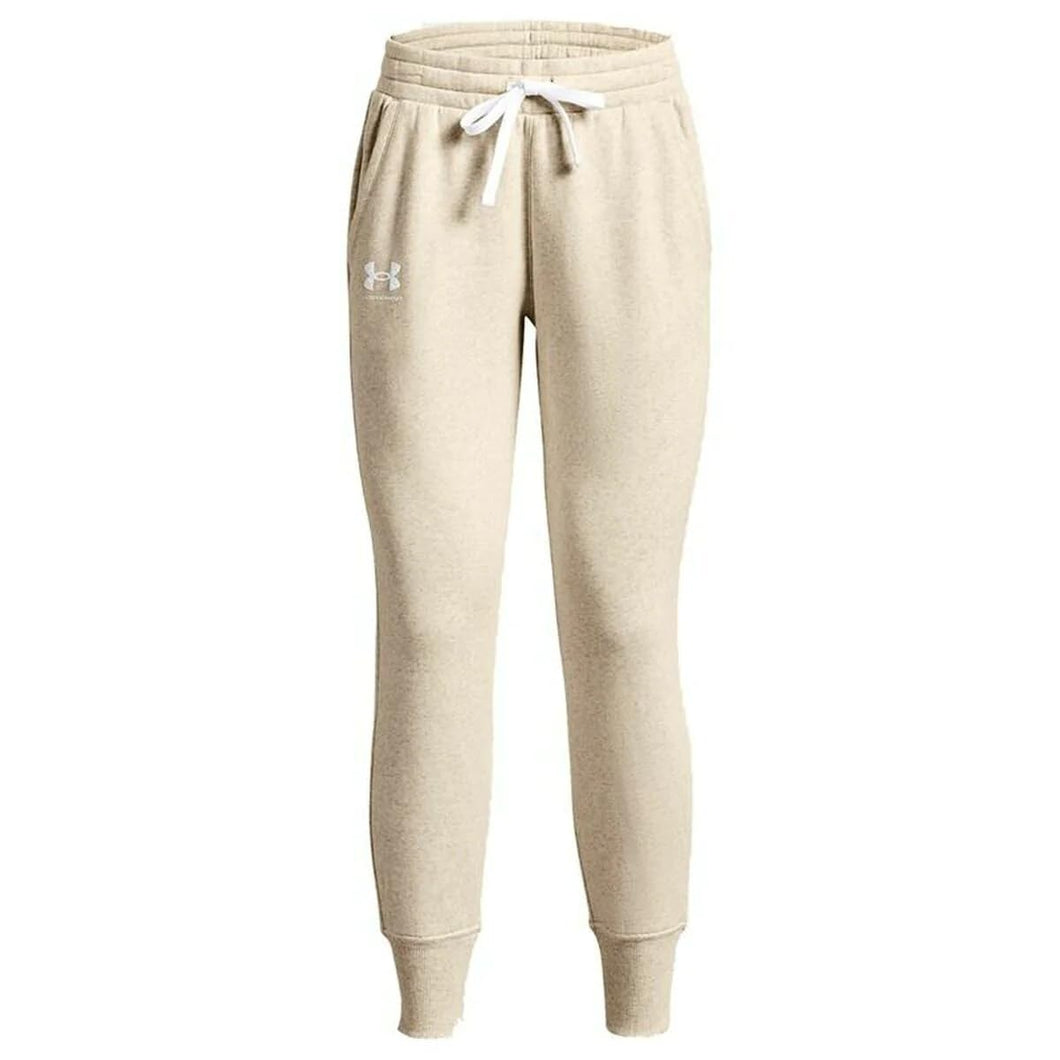Under Armour Rival Fleece Joggers 1356416-783, Womens Trousers, Beige, L EU