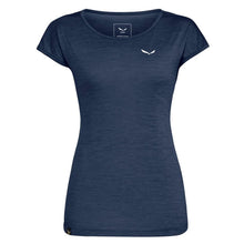 Carica l&#39;immagine nel visualizzatore di Gallery, SALEWA Donna PUEZ Melange Dry W S/S Tee T-Shirt, Navy Blazer Melange, 40/34
