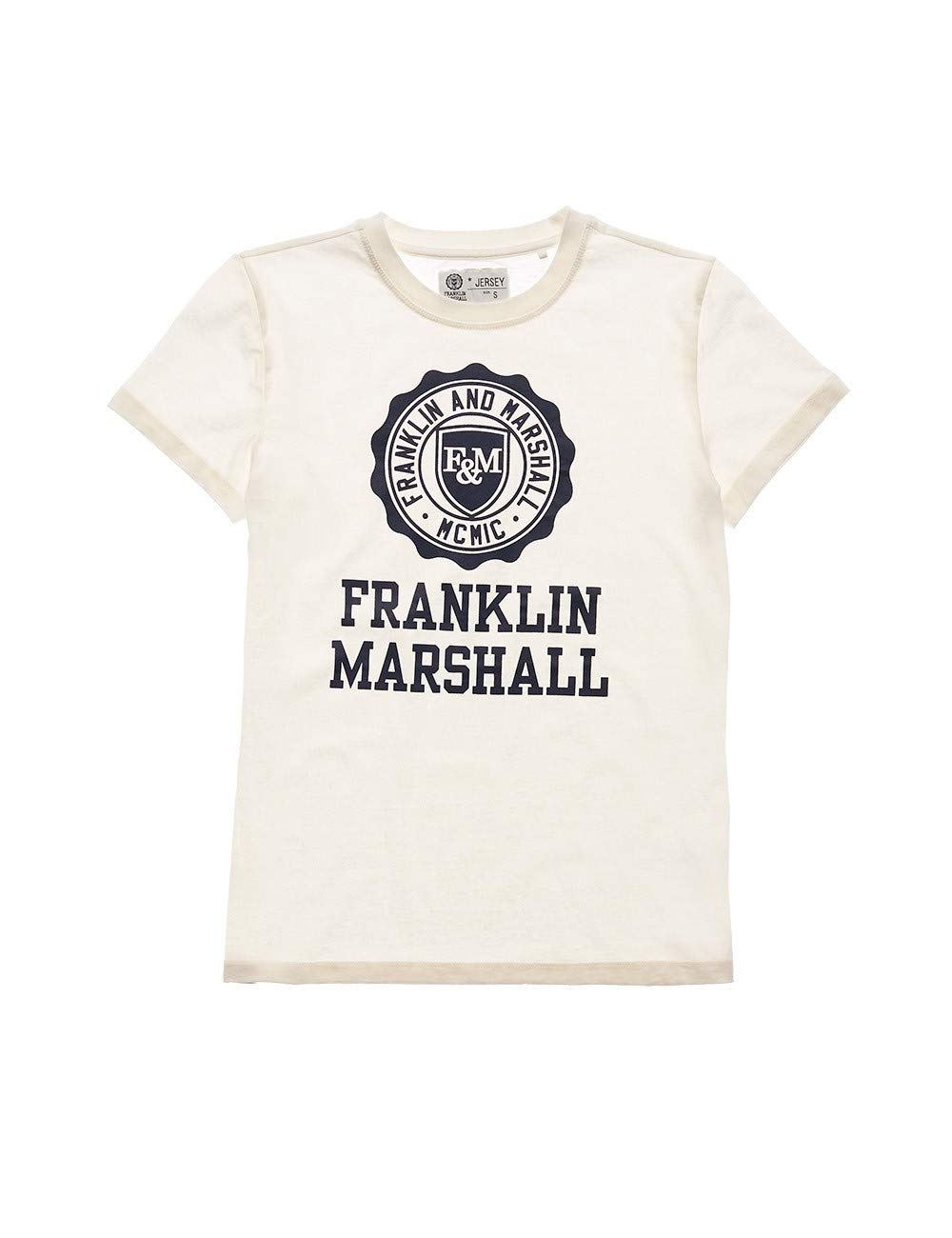 Franklin and Marshall T-Shirt Donna Logo Old White Bianca