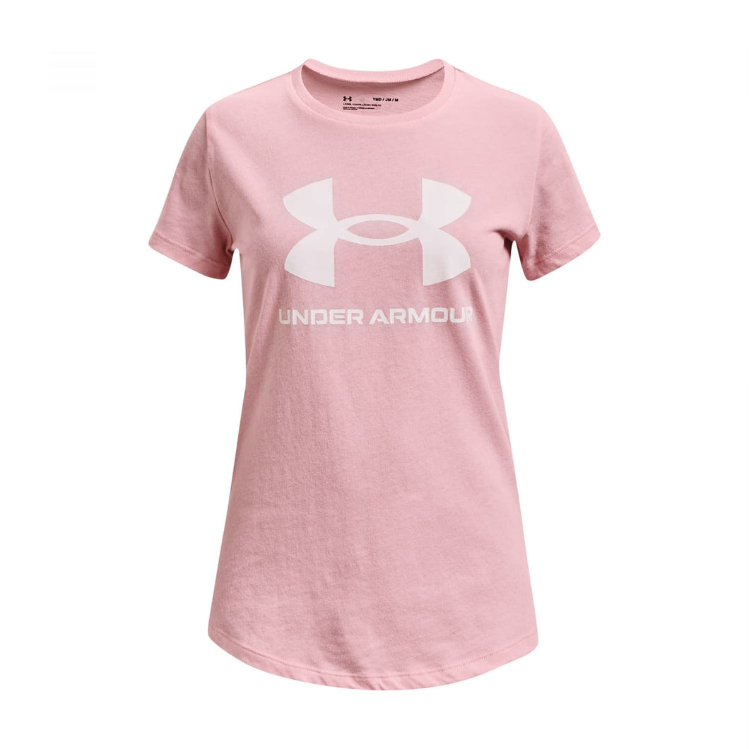 Under Armour Girl's Live Sportstyle Graphic Tee (Big Kids) Prime Pink/White XL (18-20 Big Kid)