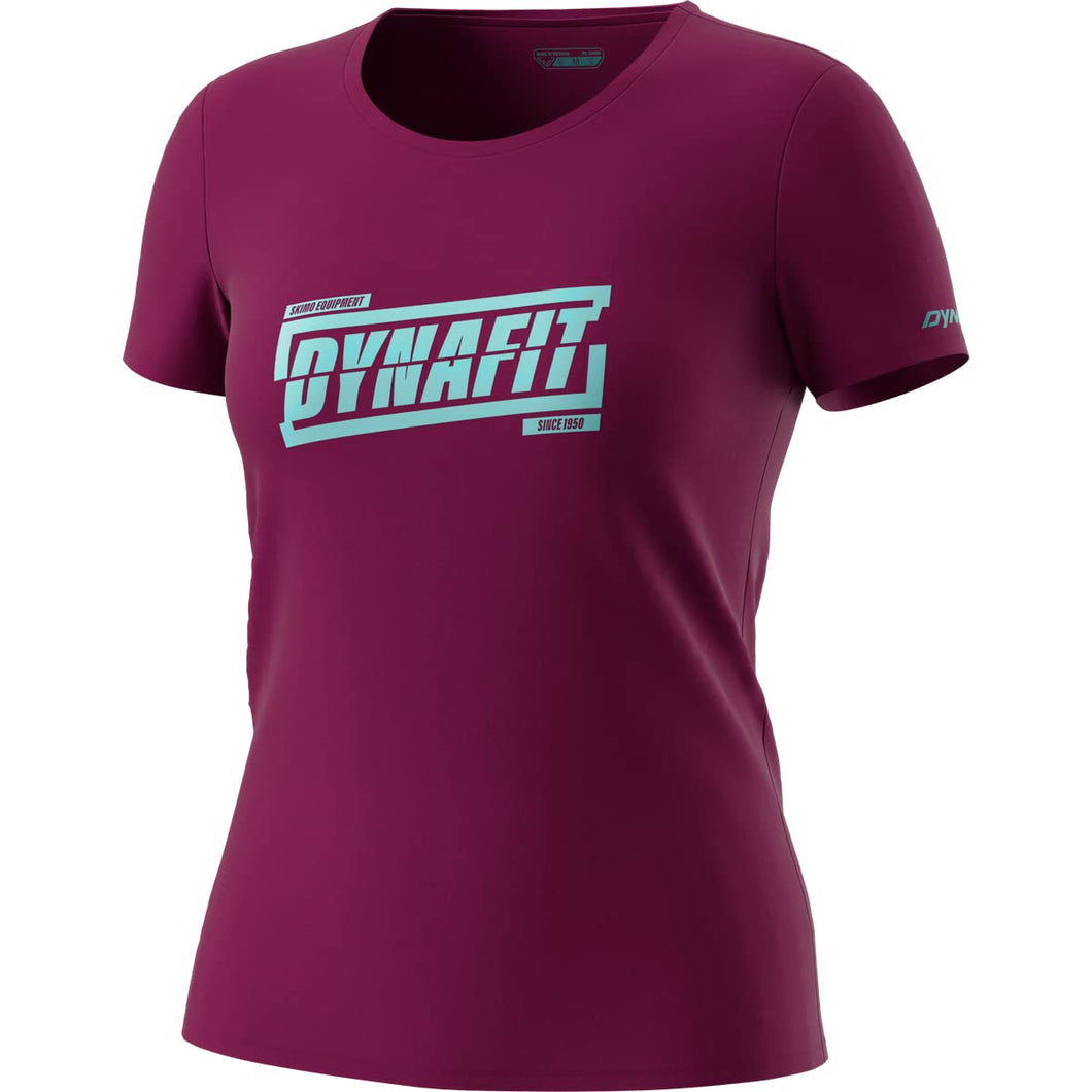 DYNAFIT Graphic Co S/S Tee T-Shirt, Beet Red/Tabloid, M Donna