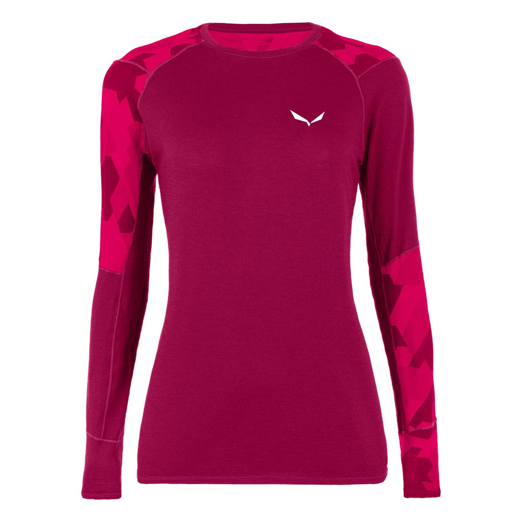 SALEWA Cristallo Warm Amr W L/S Tee. Maglietta a Maniche Lunghe Donna