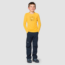 Carica l&#39;immagine nel visualizzatore di Gallery, SALEWA Pure Graphic Dry K L/S Tee Maglietta a Maniche Lunghe Unisex-Bimbi
