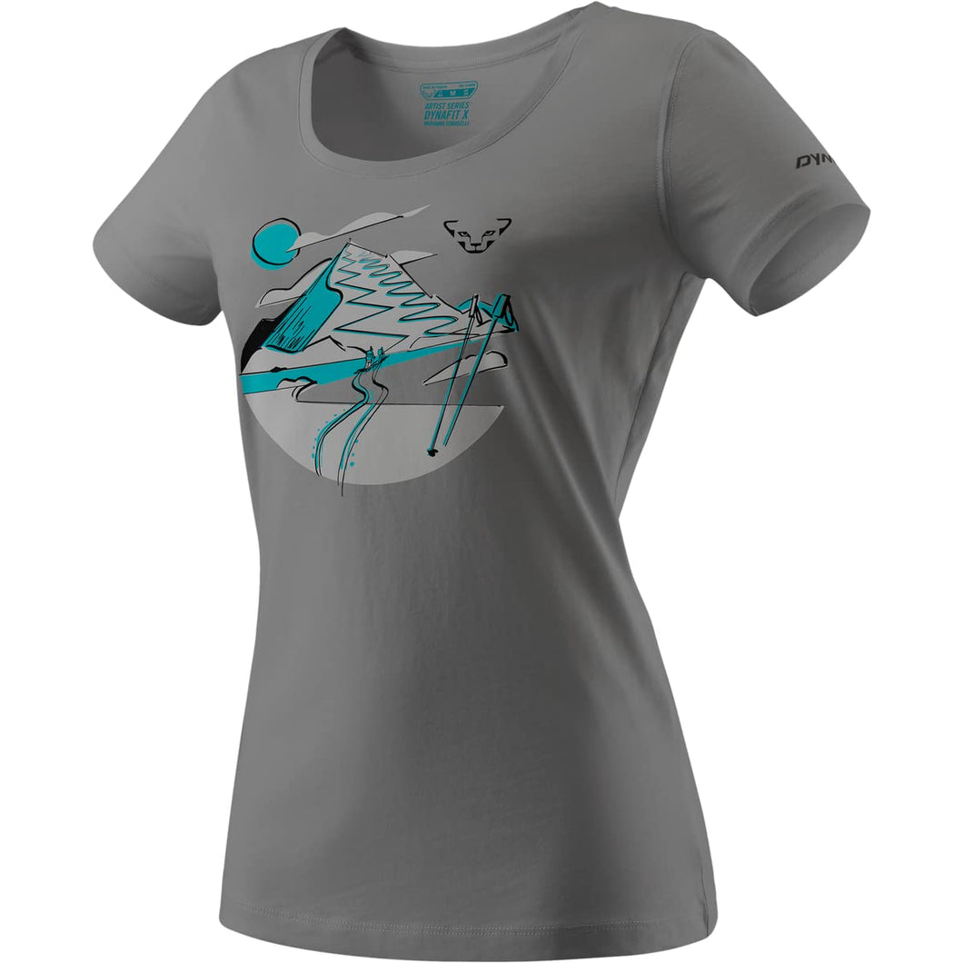 DYNAFIT Maglia in Cotone a Manica Corta Artist Series Donna, Quiet shade-531, M