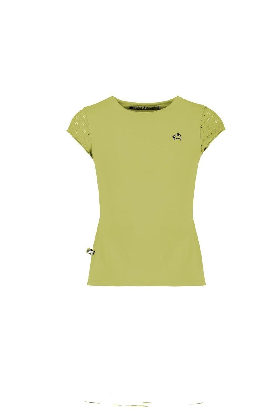 E9 Enove B Rica - T-shirt bambina in cotone bi-stretch con scollatura a taglio vivo e caratterizzata dalla grafica originale APPLE