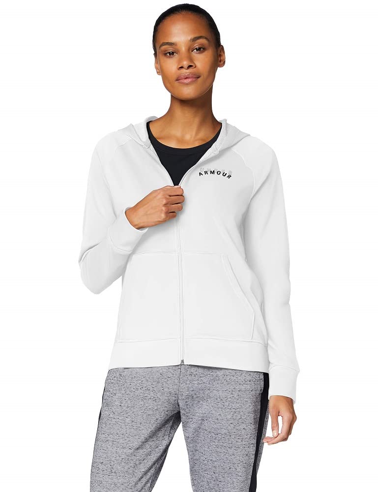 Under Armour Rival Terry FZ Hoodie, Felpa Donna, Bianco (Onyx White/ Onyx White 112), XS