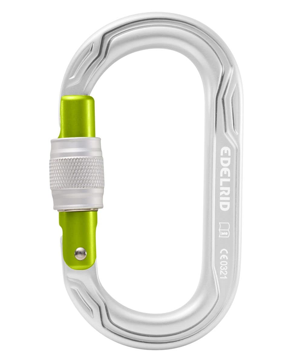 Edelrid Moschettone a vite ovale Power 2500 Screw II con manica stretta