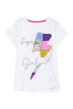 Carica l&#39;immagine nel visualizzatore di Gallery, Desigual - Girl - T-shirt bianca con paillettes - Cotonou -
