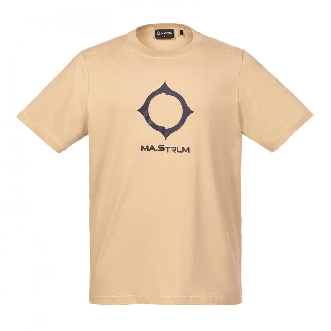 MA.Strum SS Distort Logo Tee T-Shirt Manica Corta da Uomo - Sand Sabbia