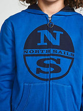 Carica l&#39;immagine nel visualizzatore di Gallery, NORTH SAILS Collection Zip-Up Cotton Hoodie Felpa Zip e Cappuccio Bambino Blu
