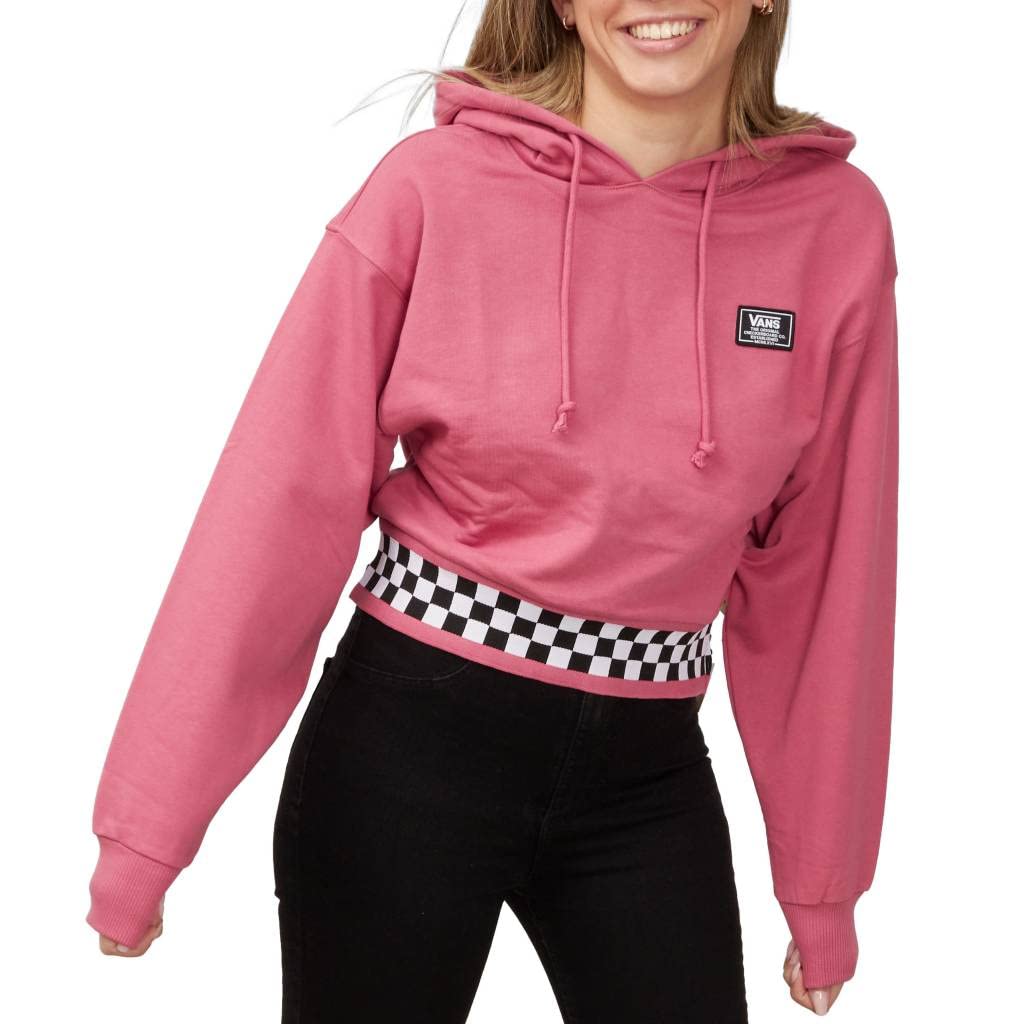 Vans Felpa da Donna con Cappuccio Boom Boom Check Rosa Codice VN0A7YKFBEL