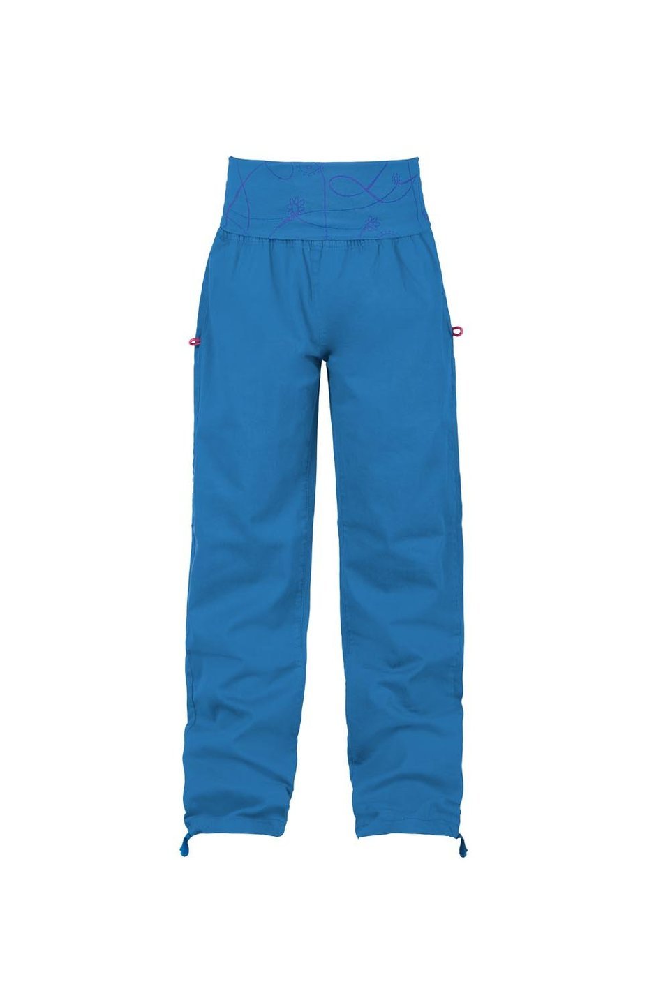 E9 Enove Giada - Pantaloni in gabardina elasticizzata leggera con cinturino in jersey COBALT BLUE