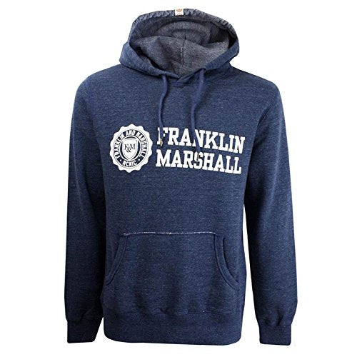 Franklin and Marshall Felpa Uomo Cappuccio Blue Melange