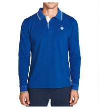 Carica l&#39;immagine nel visualizzatore di Gallery, NORTH SAILS Uomo Stretch Polo Camicia in Blu Oceano Cotone Maniche Lunghe con Abbottonatura e Spacchi Laterali sul Fondo - XXL
