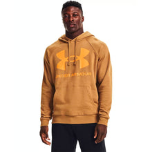 Carica l&#39;immagine nel visualizzatore di Gallery, Under Armour Felpa con Cappuccio in Pile con Logo Rival, Ocra Antica (277)/Omega Orange, M Uomo
