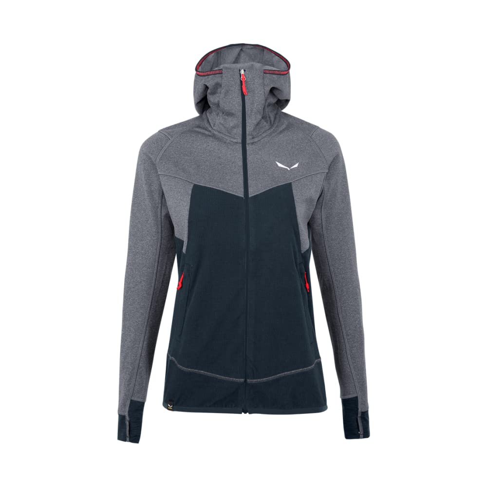 Salewa Puez Hybrid Polarite Hooded Fleece, Felpa Donna, Blu (Navy Blazer Melange), M