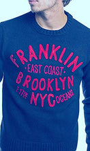 Carica l&#39;immagine nel visualizzatore di Gallery, Franklin and Marshall Knitwear Wool Knmr156w13 Maglia Maglioncino in Lana Girocollo Blu Navy
