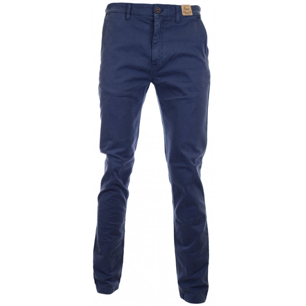 Franklin and Marshall Textile Pants Popeline Chino Long BLU