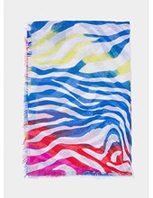 Carica l&#39;immagine nel visualizzatore di Gallery, TIFFOSI Venus Foulard Multicolore Donna Bianco Giallo Rosso e Blu a Righe
