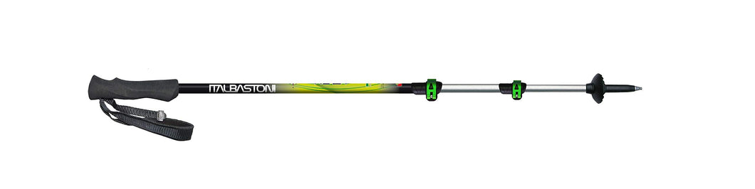 Italbastoni Bastoncino telescopico a 3 sezioni Tibet QLS Chiusura QuickLock Plus, utilizzo Tour Expert Trekking