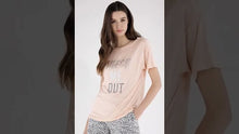 Carica l&#39;immagine nel visualizzatore di Gallery, FREDDY - T-Shirt Jersey Modal Grafica Check Me out in Tecnica Mista
