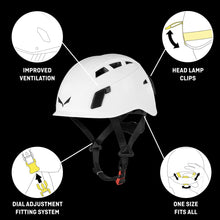 Carica l&#39;immagine nel visualizzatore di Gallery, SALEWA 3.0, Toxo Helmet Unisex Adulto, Bianco (White), 53-62cm

