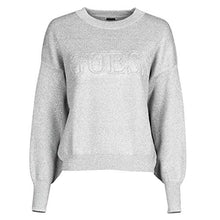 Carica l&#39;immagine nel visualizzatore di Gallery, ? Guess Donna Girocollo Maglia Logo Frontale Filo Argentato
