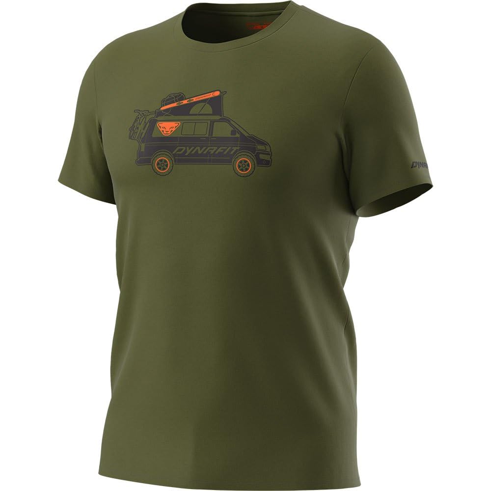 DYNAFIT Graphic Co M S/S Tee Maglietta, Inverno Moss/Dynavan, L Uomo